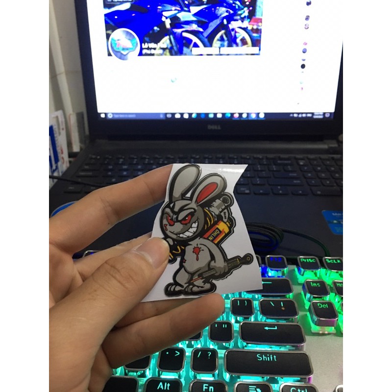 Tem Stiker Thỏ Ohlins Racing, Trang trí