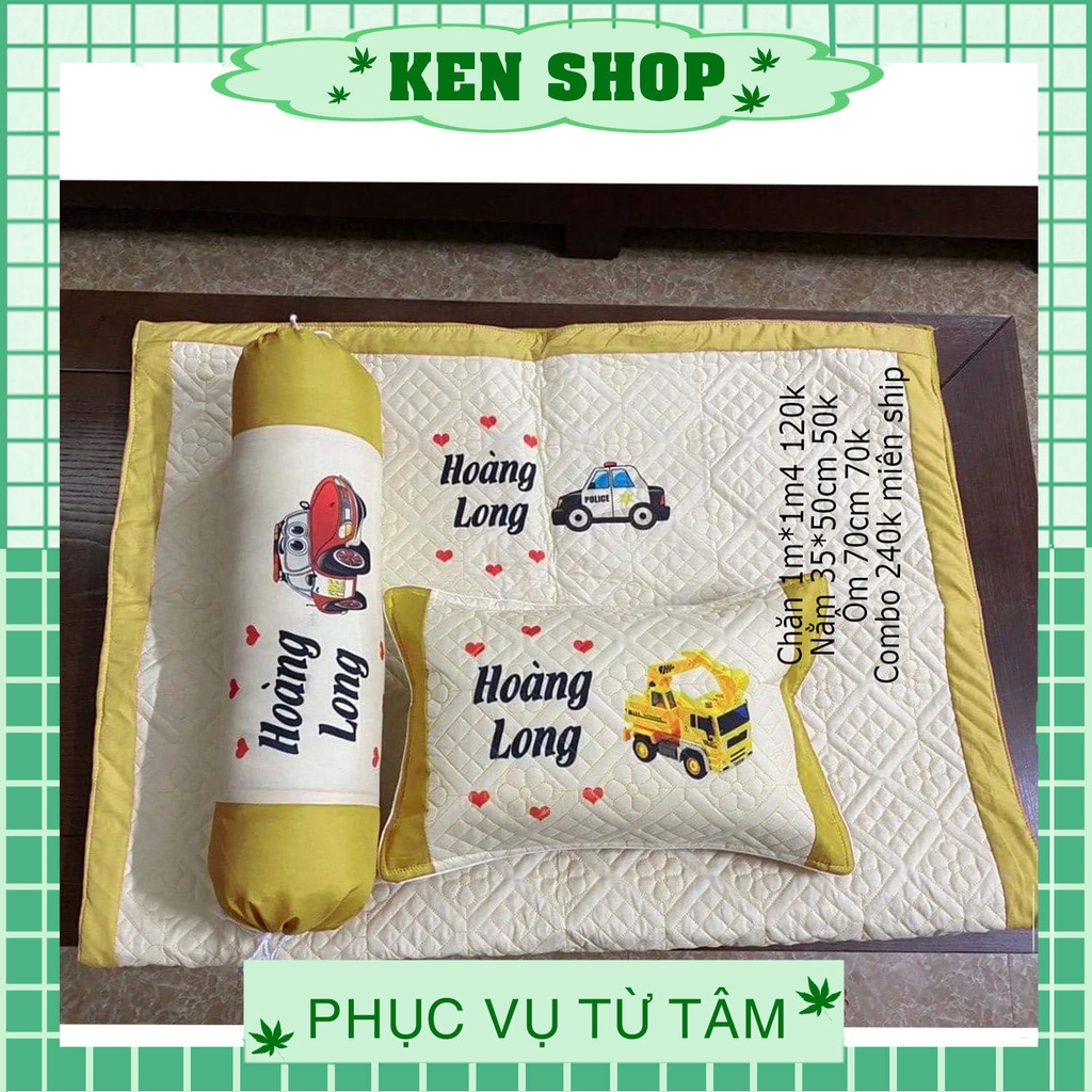 Bộ chăn nệm lớn gối ôm gối đầu cho bé trai