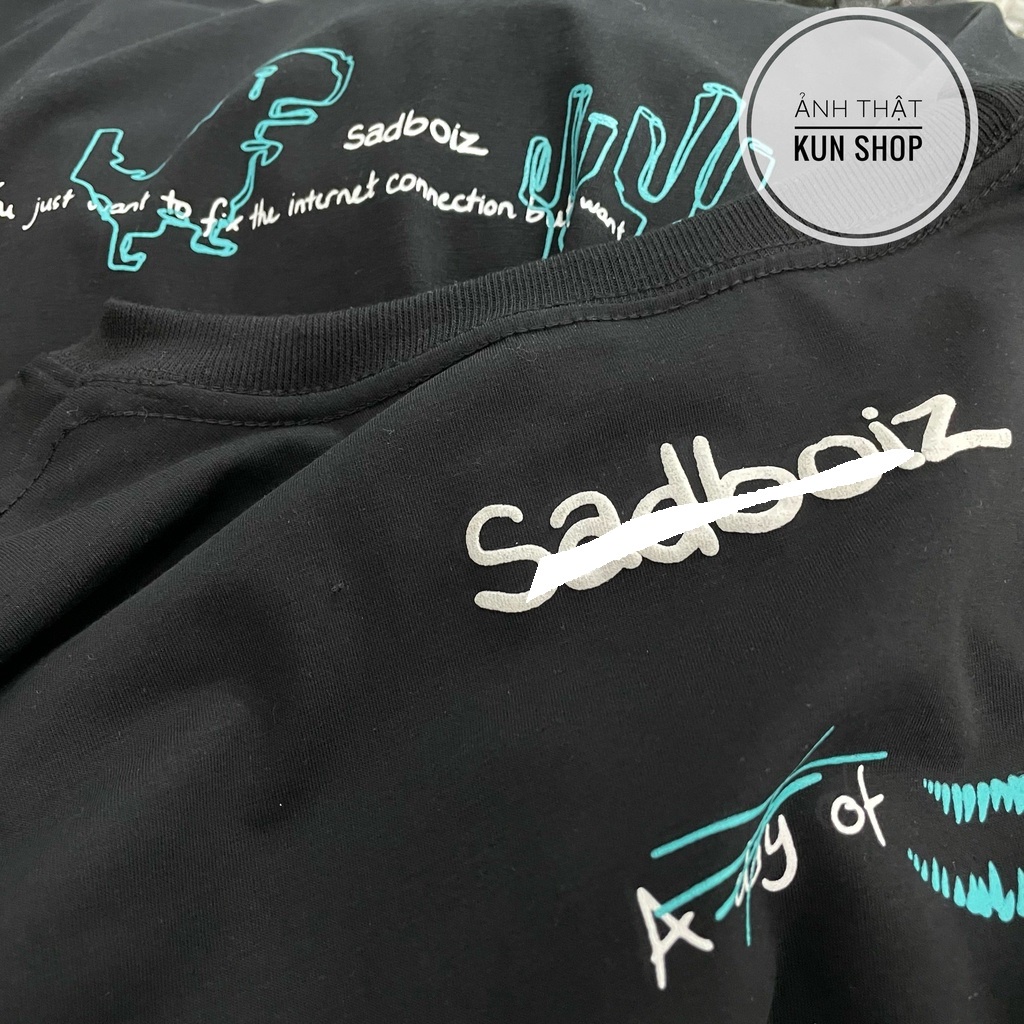 Áo thun Sadboiz DINO logo hình thêu nam nữ áo DINO khủng long full tag sad boiz