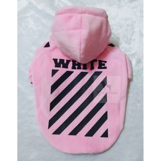 ÁO HOODIE HỒNG OW CHO CHÓ MÈO