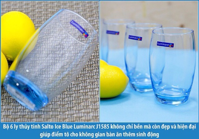 BỘ 6 LY THỦY TINH LUMINARC SALTO ICE BLUE 350ML