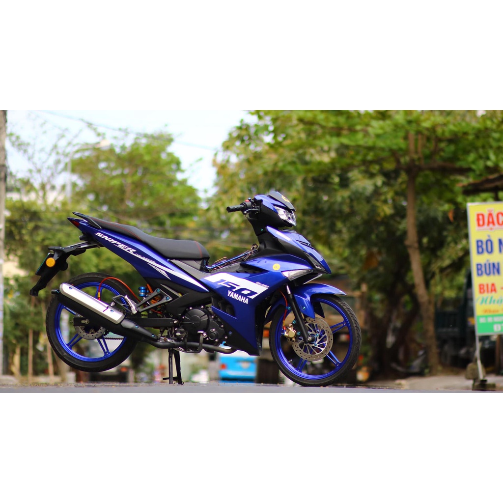 TEM RỜI Sniper trắng dán Exciter 150 xanh Gp - đơn giản