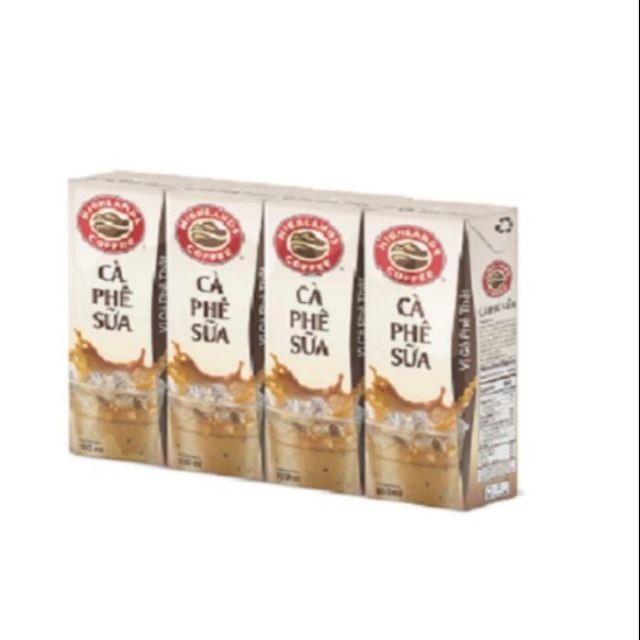 Cà phê sữa Hingland lốc 4 hộp 180ml