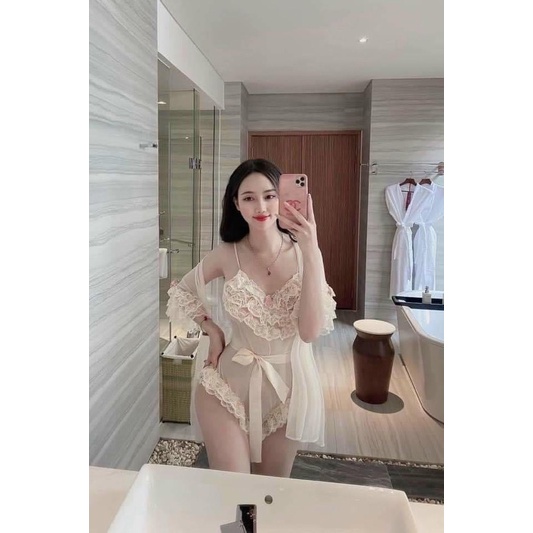 Choàng Ngủ Sexy ,Váy Ngủ Jum Phối Ren Tầng, Đầm Mặc Nhà Quyến Rũ Cho Các Nàng Từ 40-54kg. | BigBuy360 - bigbuy360.vn