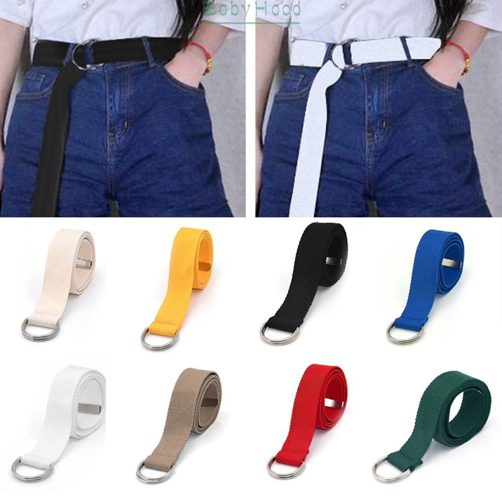 Thắt Lưng Vải Canvas Khóa Kim Loại Hình Chữ D Nhiều Màu Sắc Phong Cách Cá Tính
