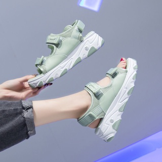 ☌✟Giày nữ size lớn 35-43, dép thể thao, giày đi biển đế bệt mùa hè, bánh bông lan đế dày 41, dép quai hậu học sinh, triề