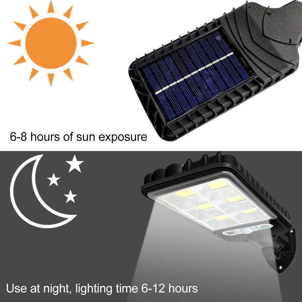 ♫Daphne♫ Đèn LED Gắn Tường Ngoài Trời 600W Cảm Biến Chuyển Động Sử Dụng Năng Lượng Mặt Trời