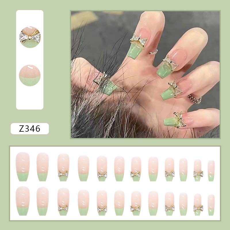 Bộ 24 móng tay giả đính đá nails xinh ABa Store