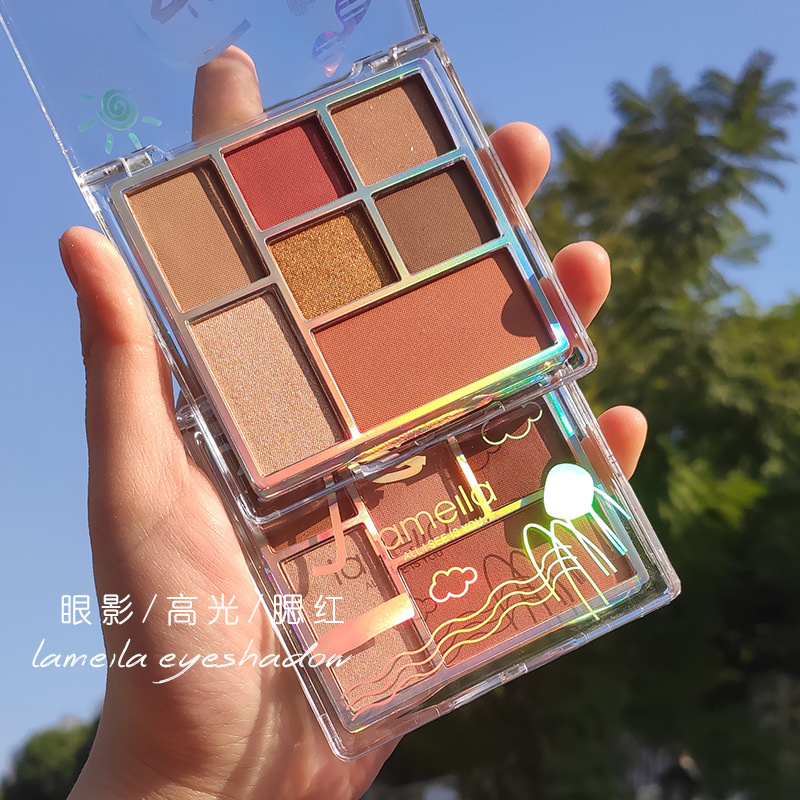 [Hàng mới về] Bảng phấn mắt LAMEILA 7 màu sắc lì ánh nhũ ngọc trai chống thấm nước lâu trôi không bị nhòe dễ lên màu | BigBuy360 - bigbuy360.vn