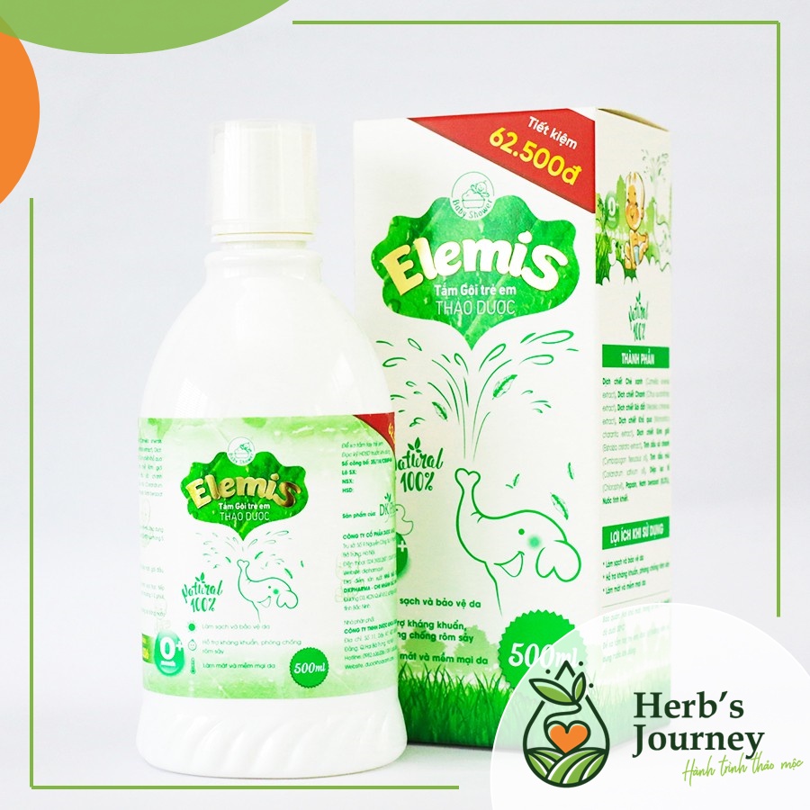 [Tặng 10KT] Nước tắm thảo mộc tự nhiên Elemis dành cho trẻ nhỏ và sơ sinh - Thành phần thảo dược - Hết rôm sảy mụn nhọt