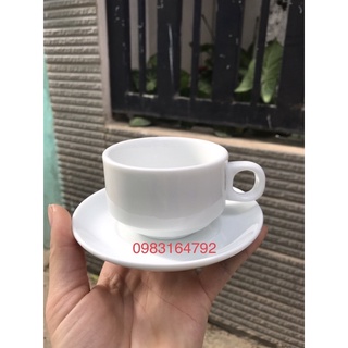 Combo 4 bộ cốc đĩa cafe quai vuông