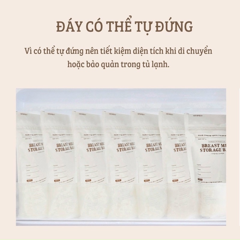 Túi trữ sữa tgm korea 120 túi tặng giá đỡ cho mẹ cất trữ sữa