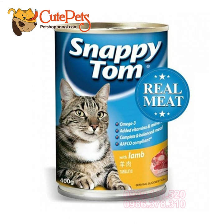 Pate lon cho mèo lớn Snappy Tom 400g - Phụ kiện thú cưng Hà Nội