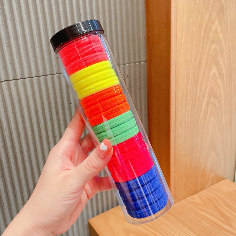 Set 20 Dây Thun Cột Tóc Co Giãn Nhiều Màu Sắc Kiểu Hàn Quốc