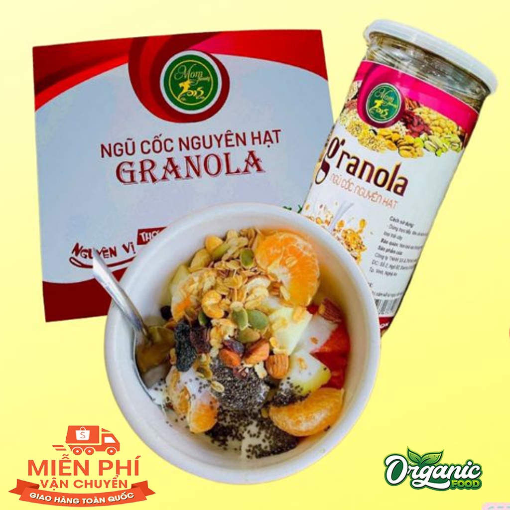 Bữa Ăn Phụ 10k - [NGŨ CỐC CHÍNH HÃNG] Ngũ Cốc Siêu Hạt Giảm Cân Đặc Biệt Granola Mombeauty Hộp 500gr