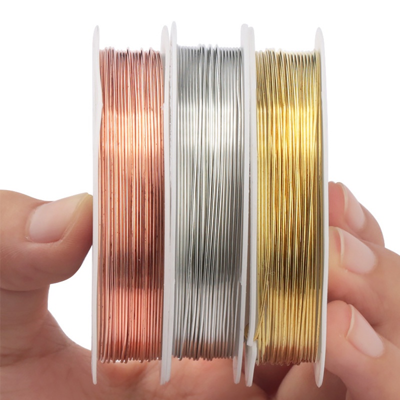 Cuộn Dây Đồng 0.2-1mm Màu Vàng/Vàng/Hồng Làm Vòng Tay/Vòng cổ Thủ Công