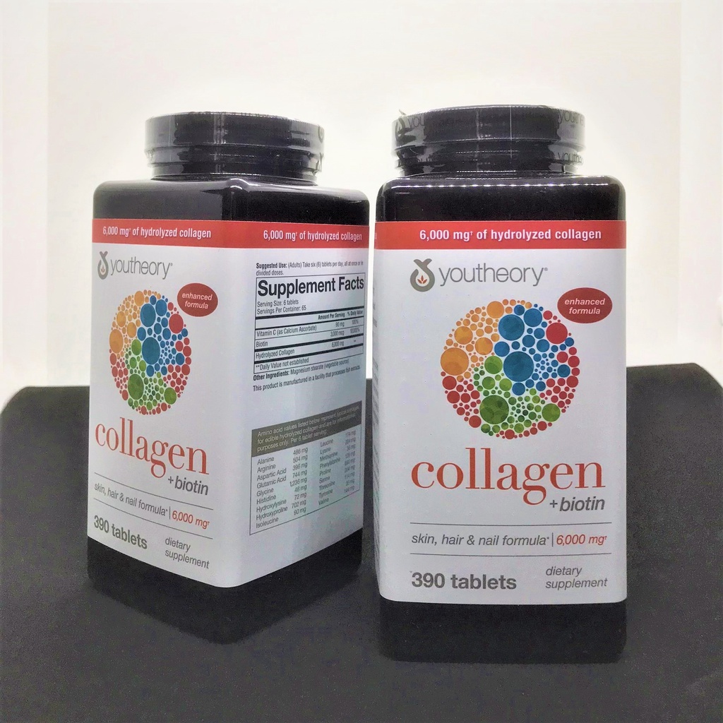 Viên uống Collagen Youtheory 390v - Collagen Biotin ( 1Hộp)
