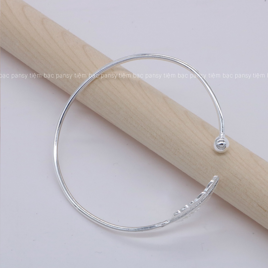Vòng tay bạc nữ lông vũ - Vòng lắc bạc PANSY thời trang, nữ tính