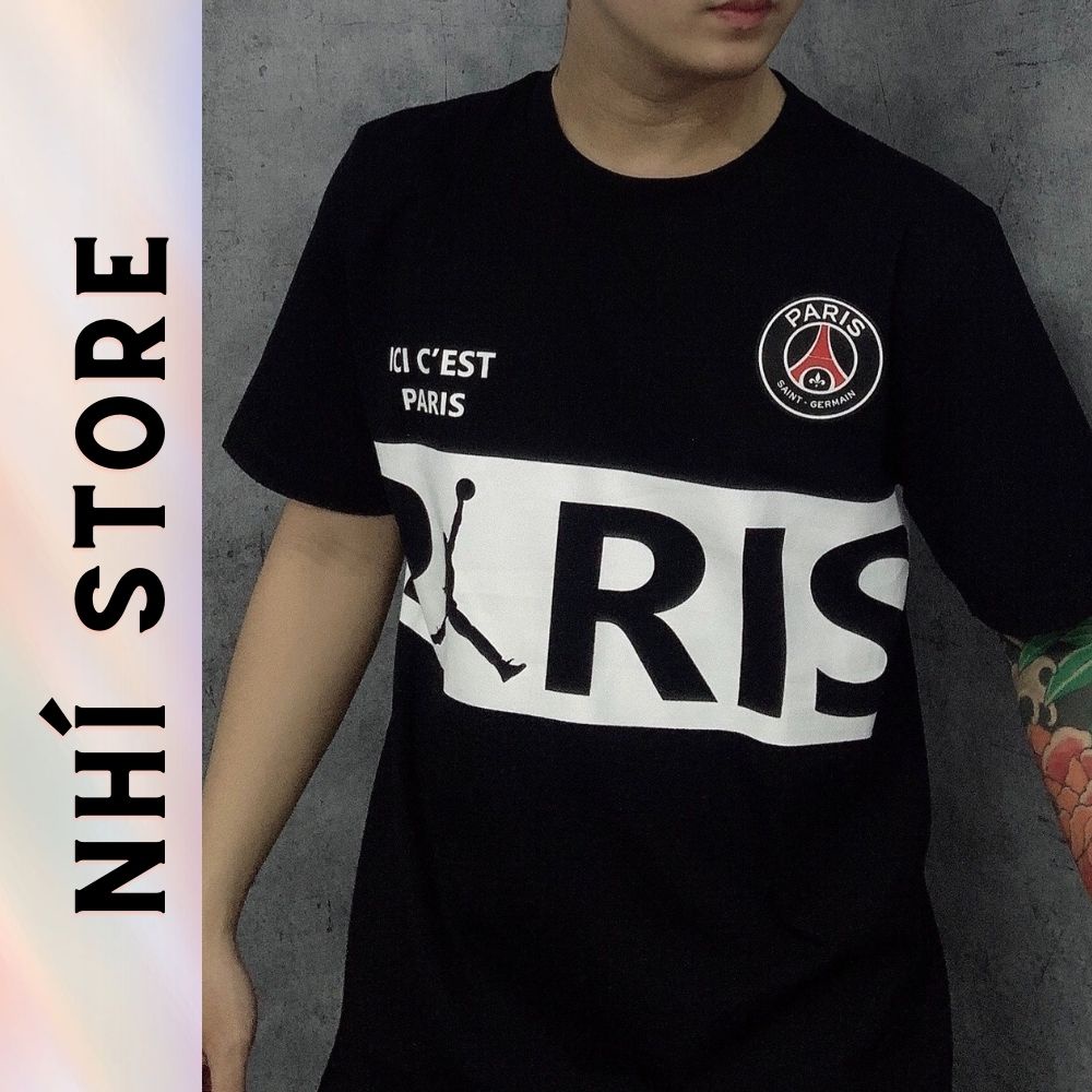 Áo Thun Nam Tay Ngắn Paris Cao Cấp Nhí Store ,In Chữ nhẹ nhàng 100% cotton