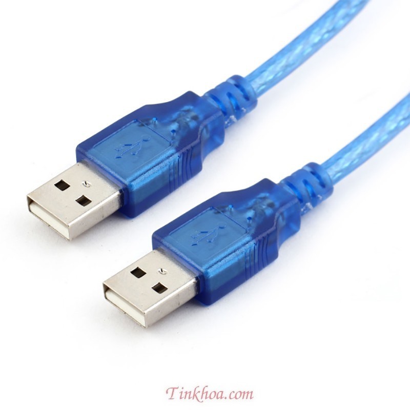 Cáp usb 2 đầu đực dài 1,5m màu xanh