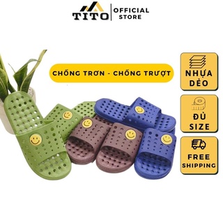 Dép lỗ mặt cười đi trong nhà, Dép đi chống trơn trượt êm chân bền dẻo đủ size