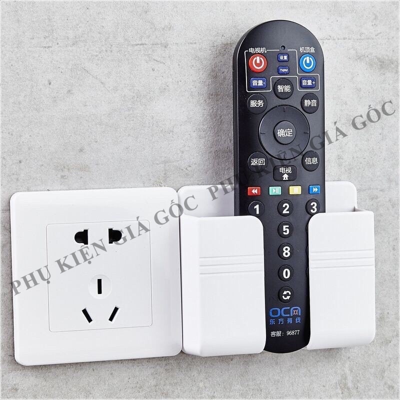 Kệ để điện thoại dán tường size to 9x10.5 cm - Hộp đựng đồ remote đa năng với miếng dán tường cao cấp