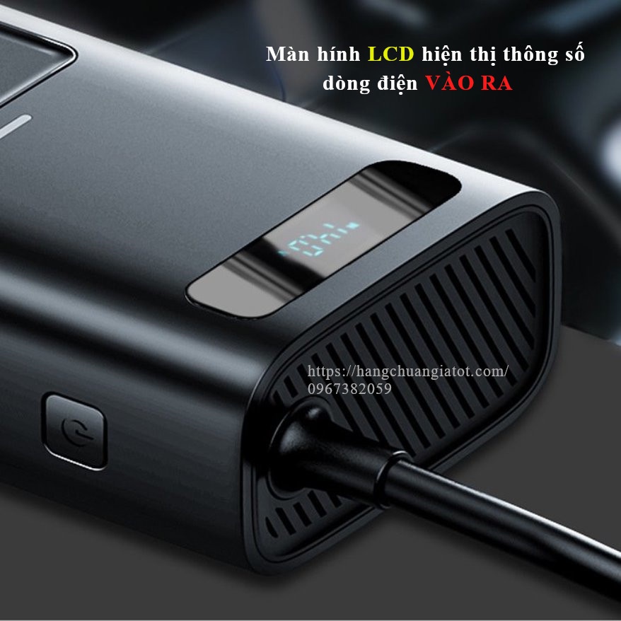 Tẩu chuyển đổi dòng điện chính hãng Baseus 12V lên 220V INVERTER công suất 150W dùng trên xe hơi - bảo hành 6 tháng