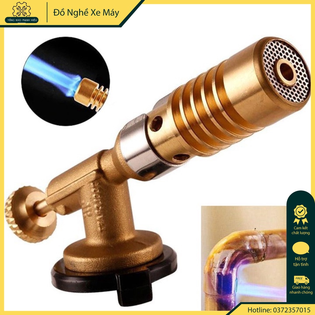 Đèn khò gas 1300 độ bằng đồng nguyên khối độ bền cao, đèn khò ga mini cao cấp - Hàng có sẵn
