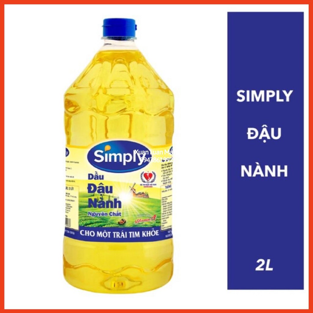 [Mã GROSALE55 giảm 8% đơn 500K] Dầu Ăn Simply 2L Đậu Nành/ Dầu Gạo Lứt 2L