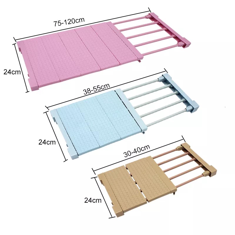 Giá Để Đồ Tủ Quần Áo Có Thể Thu Vào Kệ Nhựa Tủ Bếp Tiết Kiệm Không Gian Gắn Tường Có Thể Điều Chỉnh