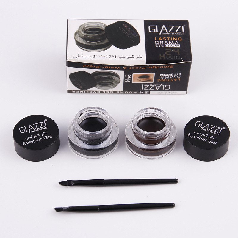 [Hàng mới về] Bộ 2 lọ gel kẻ mắt GLAZZI 2 màu gồm màu đen và màu nâu phong cách Hàn Quốc | BigBuy360 - bigbuy360.vn