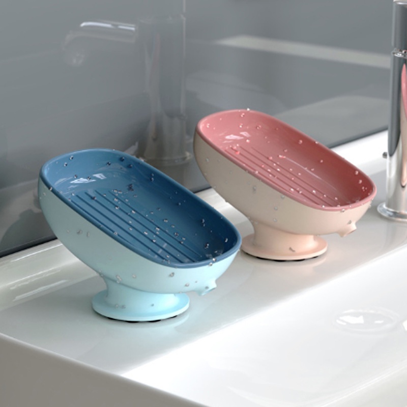 Khay Đựng Xà Phòng Hai Tầng Ráo Nước Có Giác Hút Mạnh Thời Trang Cho Nhà Bếp Nhà Tắm