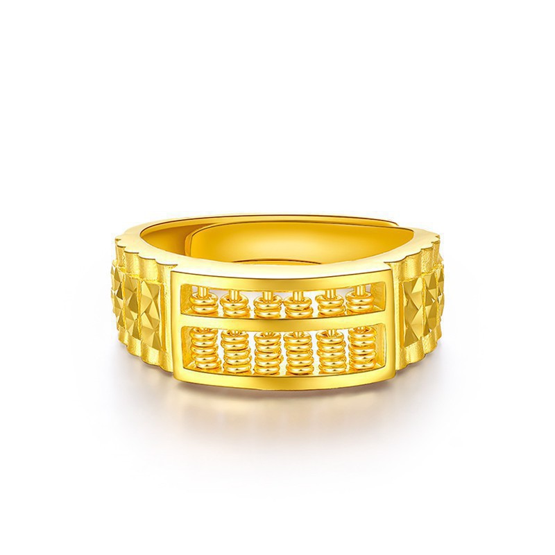 Suxinjewelry/KOKO Trang sức mạ vàng 24K Nhẫn bàn tính thời trang nam