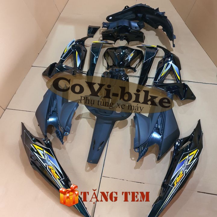 Bộ nhựa - dàn áo xe Wave RSX 100cc Nhựa ABS cao cấp Màu Đen - SPB-8488