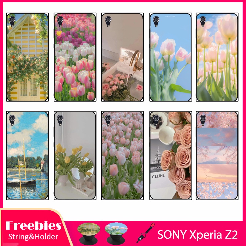 Ốp Điện Thoại Hình Hoa Có Dây Đeo Cho 5.2 inch SONY Xperia Z2/D6503/L50W