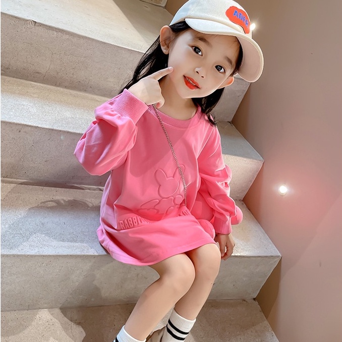 Đầm dài màu trơn dài tay kiểu dáng đơn giản (không có túi)