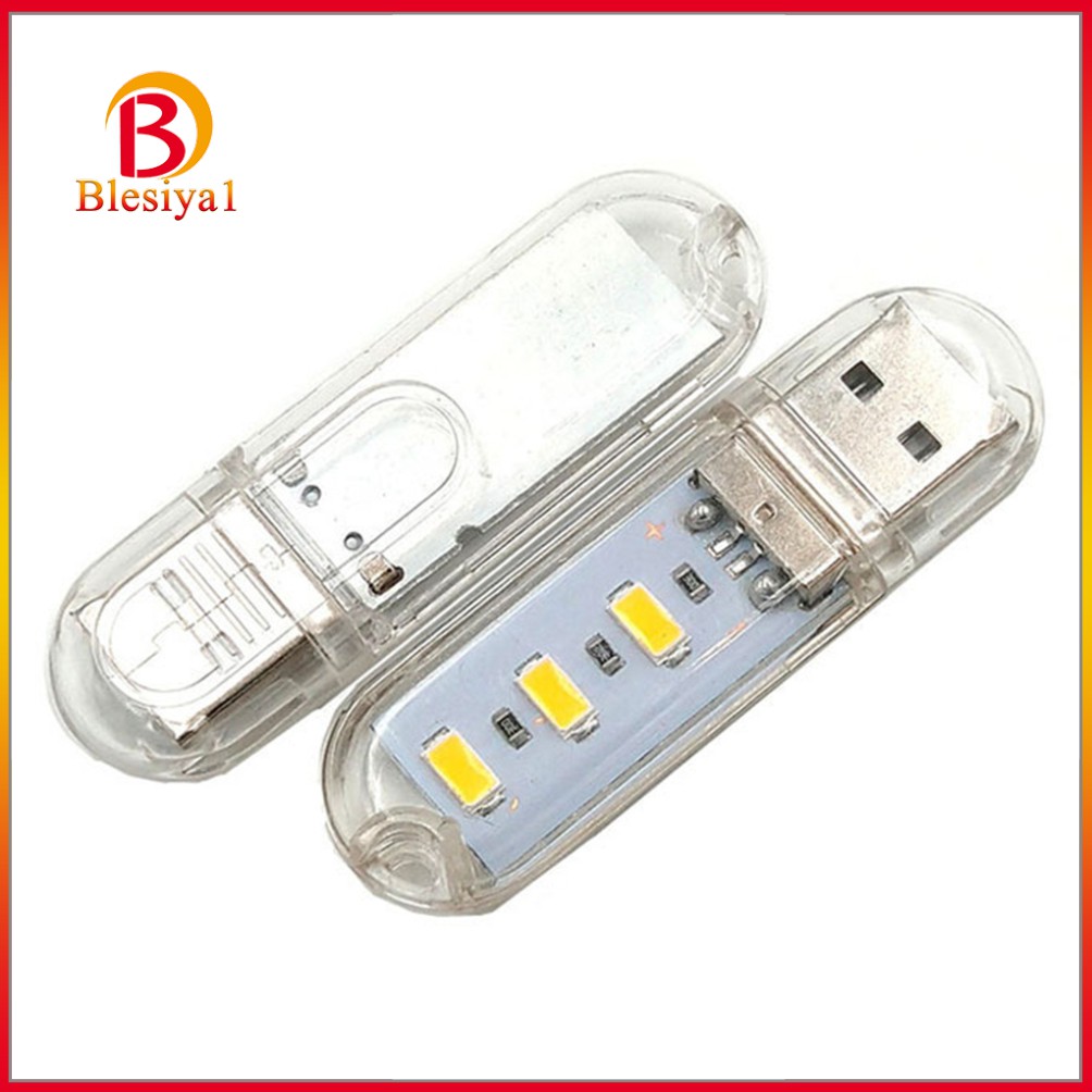 Đèn Led Usb Mini Bỏ Túi 3 Bóng 5v Màu Trắng