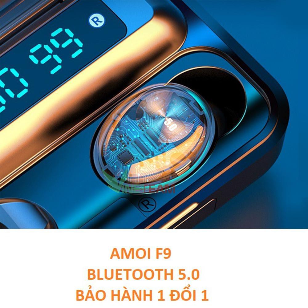 Tai Nghe Bluetooth Amoi F9 Pro Max 2020| Bản QUỐC TẾ | Nút cảm ứng | Bluetooth 5.0 | Pin 2000Mah | Sạc dự phòng -dc4132