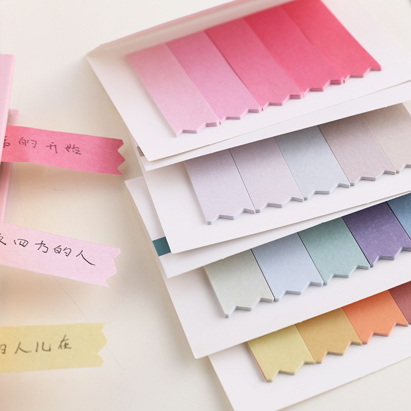 Sticky note/giấy ghi chú/đánh dấu trang Guestbook N03 viền lượn sóng tone màu pastel Taro Stationery