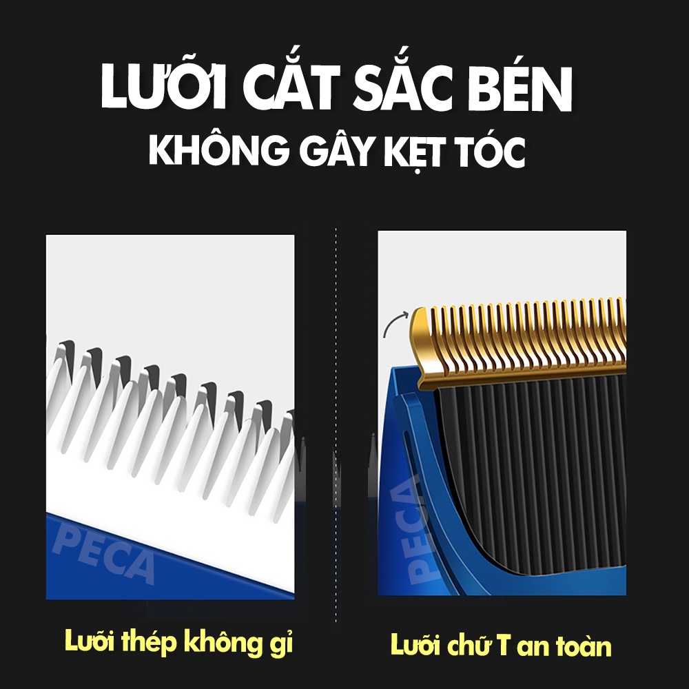 Tông đơ cắt tóc không dây Kemei KM-1085/1086 màn hình LCD hiện pin thông minh dùng cho cá nhân và gia đình chính hãng