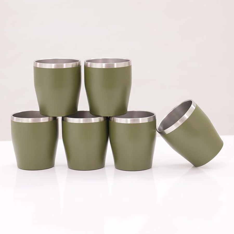 [Hàng chính hãng] Combo 6 Cốc giữ nhiệt inox Trino, Bằng Inox 304, Thành cao 9.3cm, Miệng rộng 8.2cm,  Hộp đựng Catton