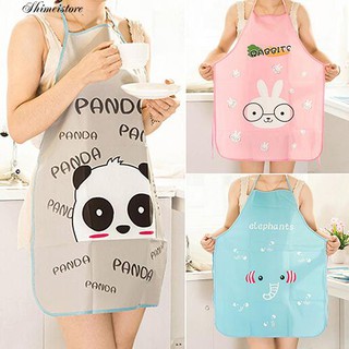 Women Cute Cartoon Waterproof Apron Kitchen Restaurant Cooking Bib Aprons