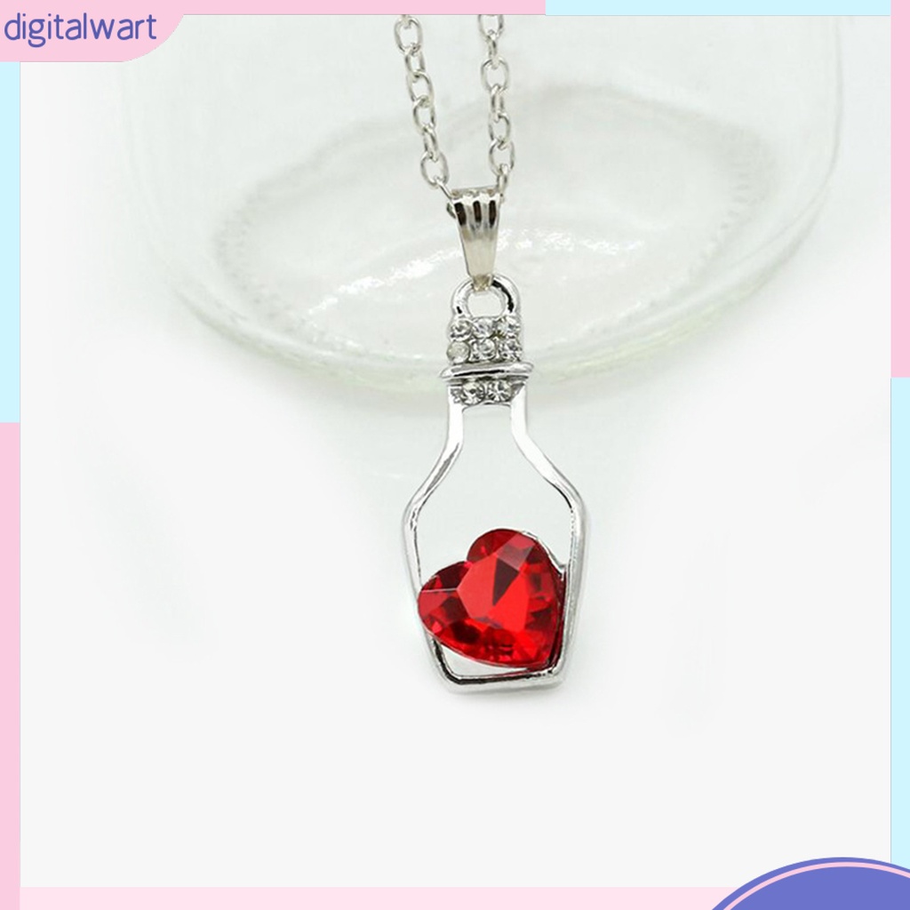 Dây chuyền hợp kim mặt hình trái tim đính đá nhiều màu sắc cá tính cho nữ