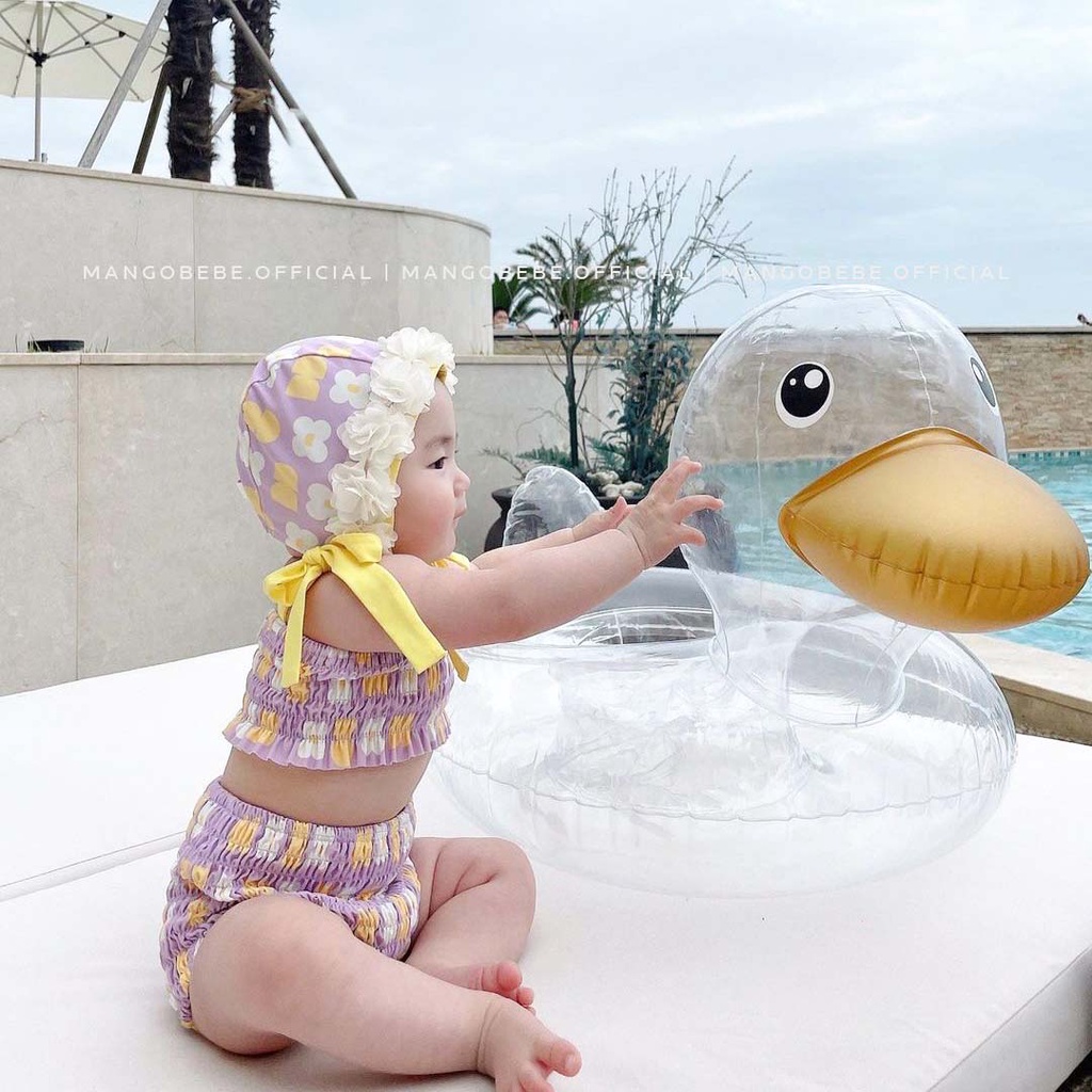 Phao Vịt con trong suốt, xỏ chân, chống lật an toàn cho bé
