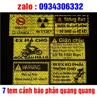 tem cảnh báo logo cảnh báo phản quang
