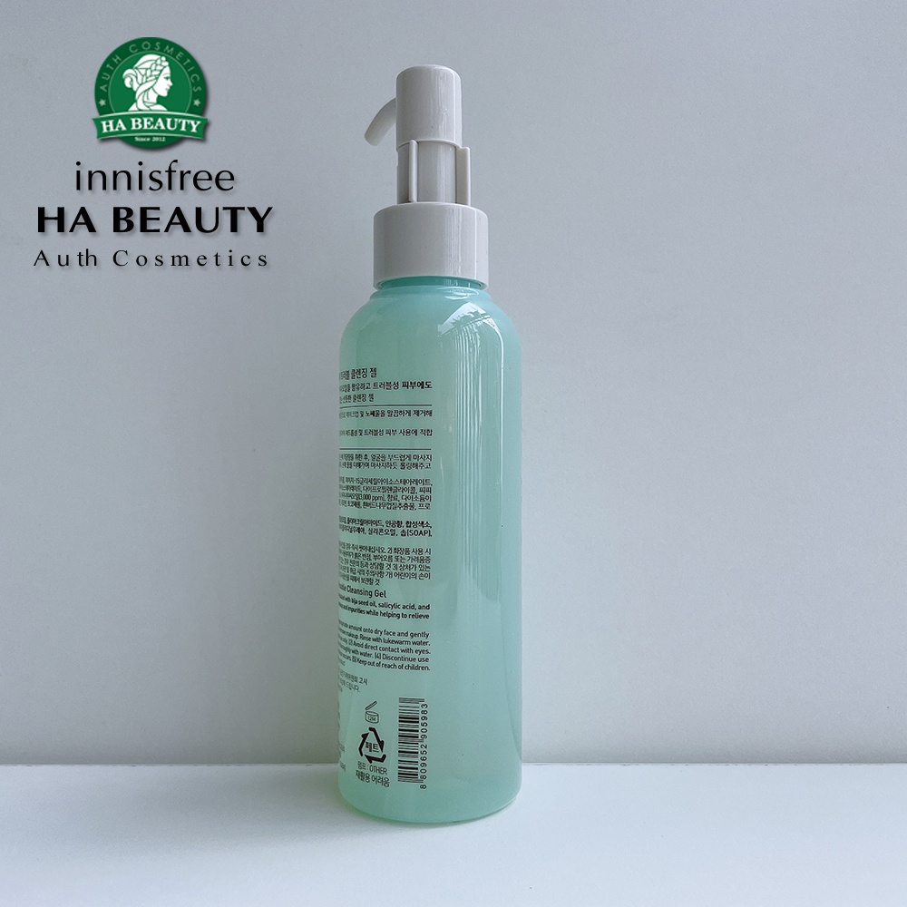 Gel tẩy trang dưỡng ẩm cho da mụn từ Bija innisfree Bija Trouble Cleansing Gel 150ml