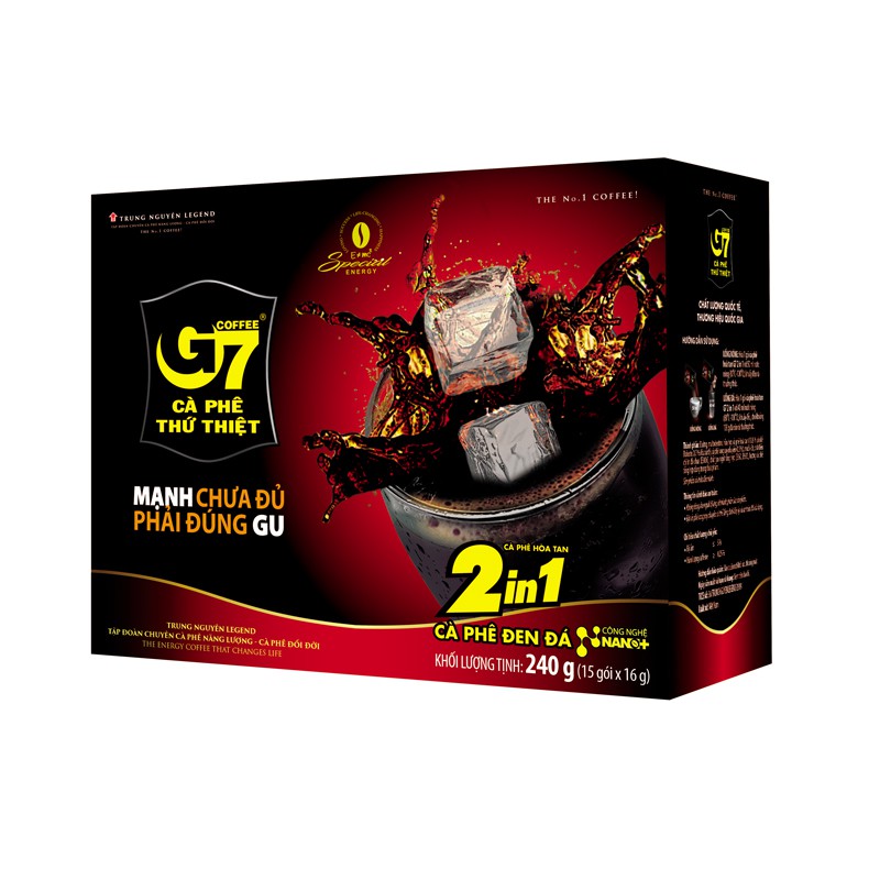 Cà phê đen đá G7 2in1 - Trung Nguyên Legend - Hộp 15 gói x 16gr