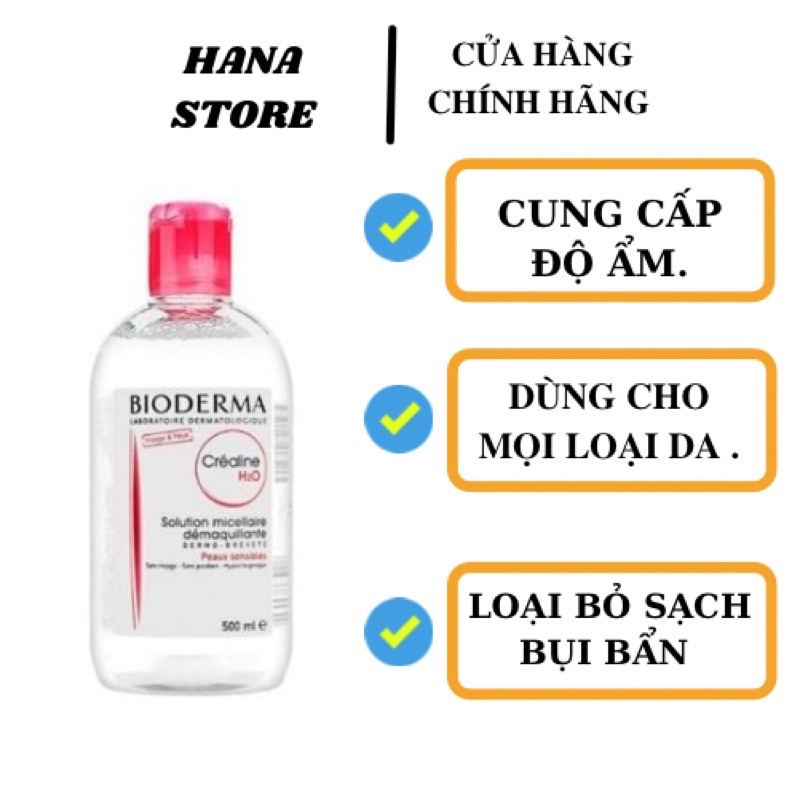 Nước tẩy trang Bioderma Pháp Mỹ Phẩm Hana 500ml