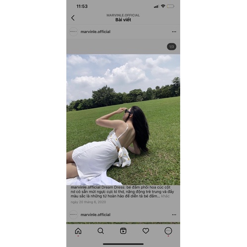 Đầm 2 dây phối hoa