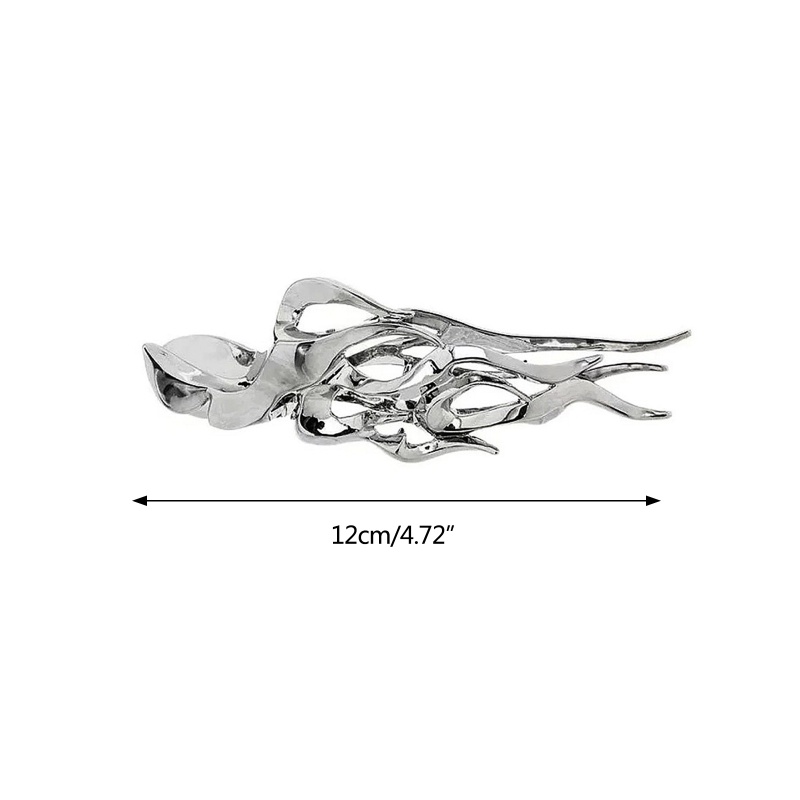 Kẹp Tóc Dạng Cong Màu Bạc Phong Cách Pháp Không Trượt